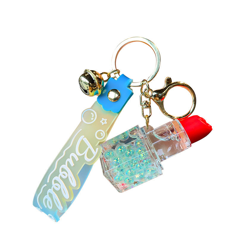 Wholesale Acrylic Oil Bubble Beads Lipstick Keychain